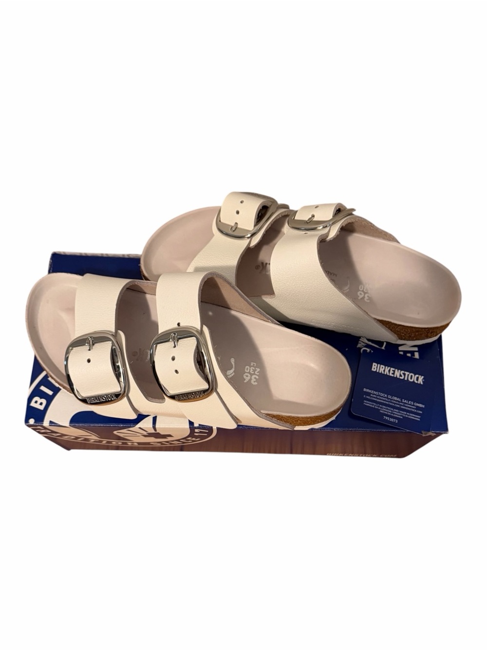 Birkenstock Arizona Big Buckle White Leather Sandals EU 36 - Picture 2 of 14